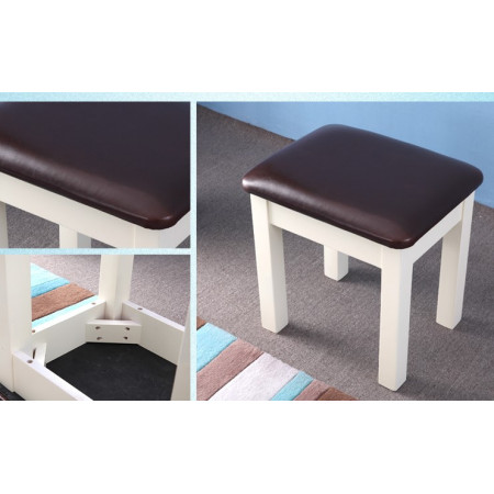 Oak 04 : Ghế Đôn Gỗ Sồi - Mặt Nệm